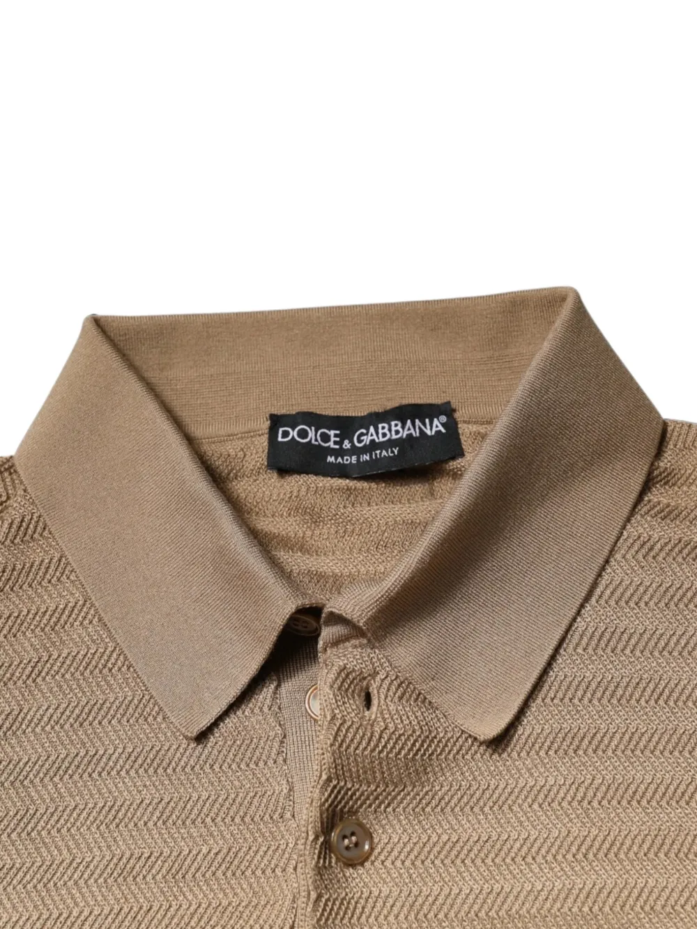 Dolce & Gabbana Poloshirt met kraag en korte mouwen Bruin