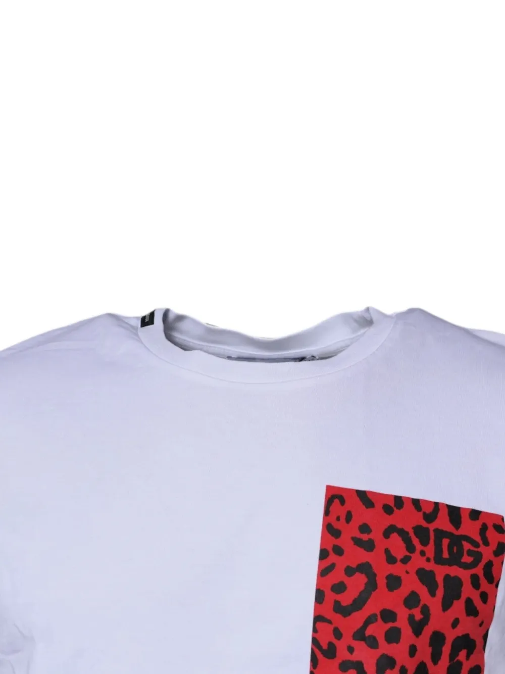 Dolce & Gabbana T-shirt met luipaard-print en borstzak Wit