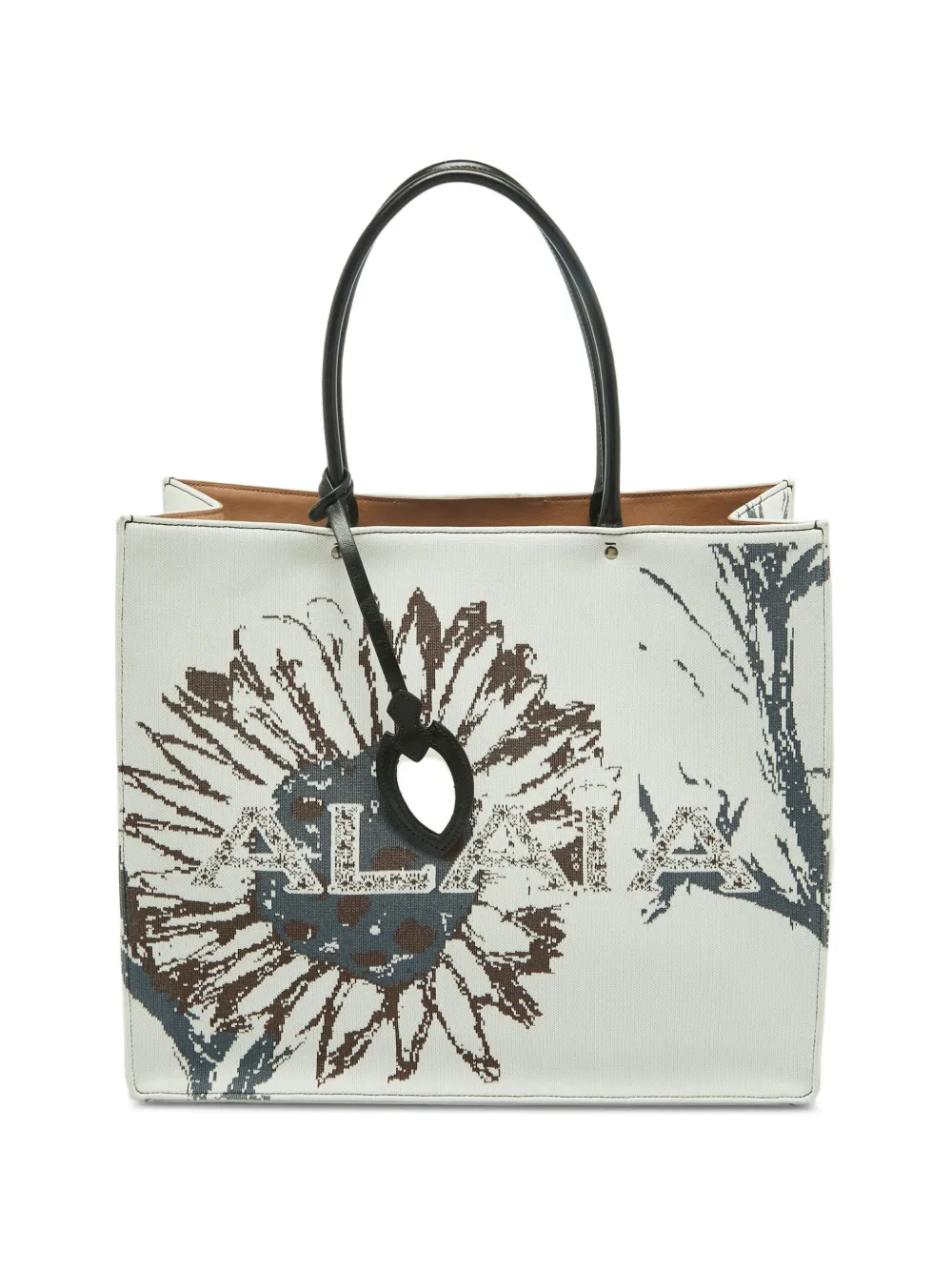 Alaïa Pre-Owned floral-print tote bag - White