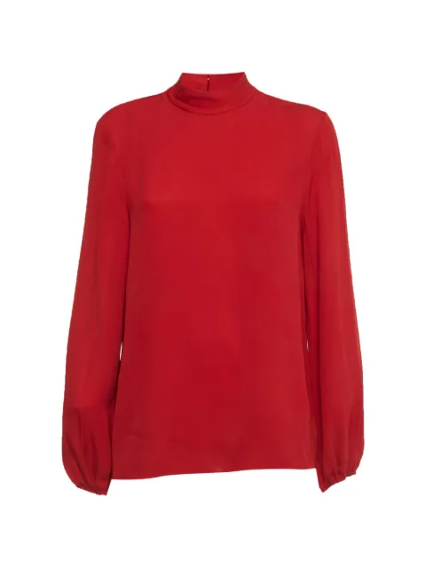 Theory blusa de seda con cuello falso