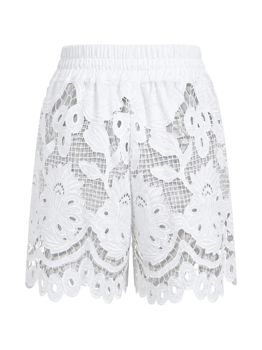 Dolce & Gabbana Shorts met uitgesneden bloemenkant Wit