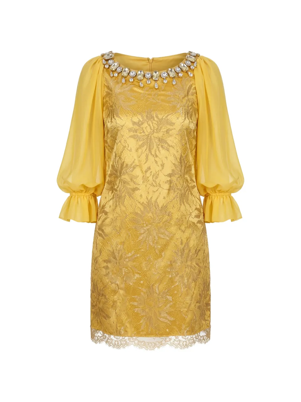 Dolce & Gabbana Abito corto con cristalli - Giallo