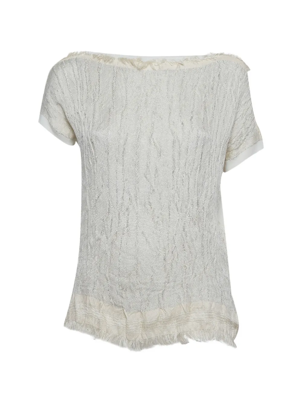 Lanvin Pre-Owned lurex-knit short-sleeve top - Bianco