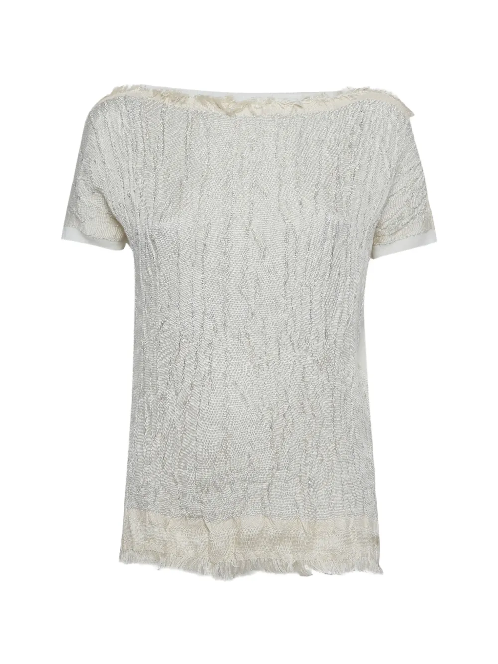Lanvin Pre-Owned lurex-knit short-sleeve top - Bianco