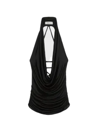 Blumarine ブラック Ruched Wool タンクトップ Blumarine Ruched Halterneck Top | Black | FARFETCH