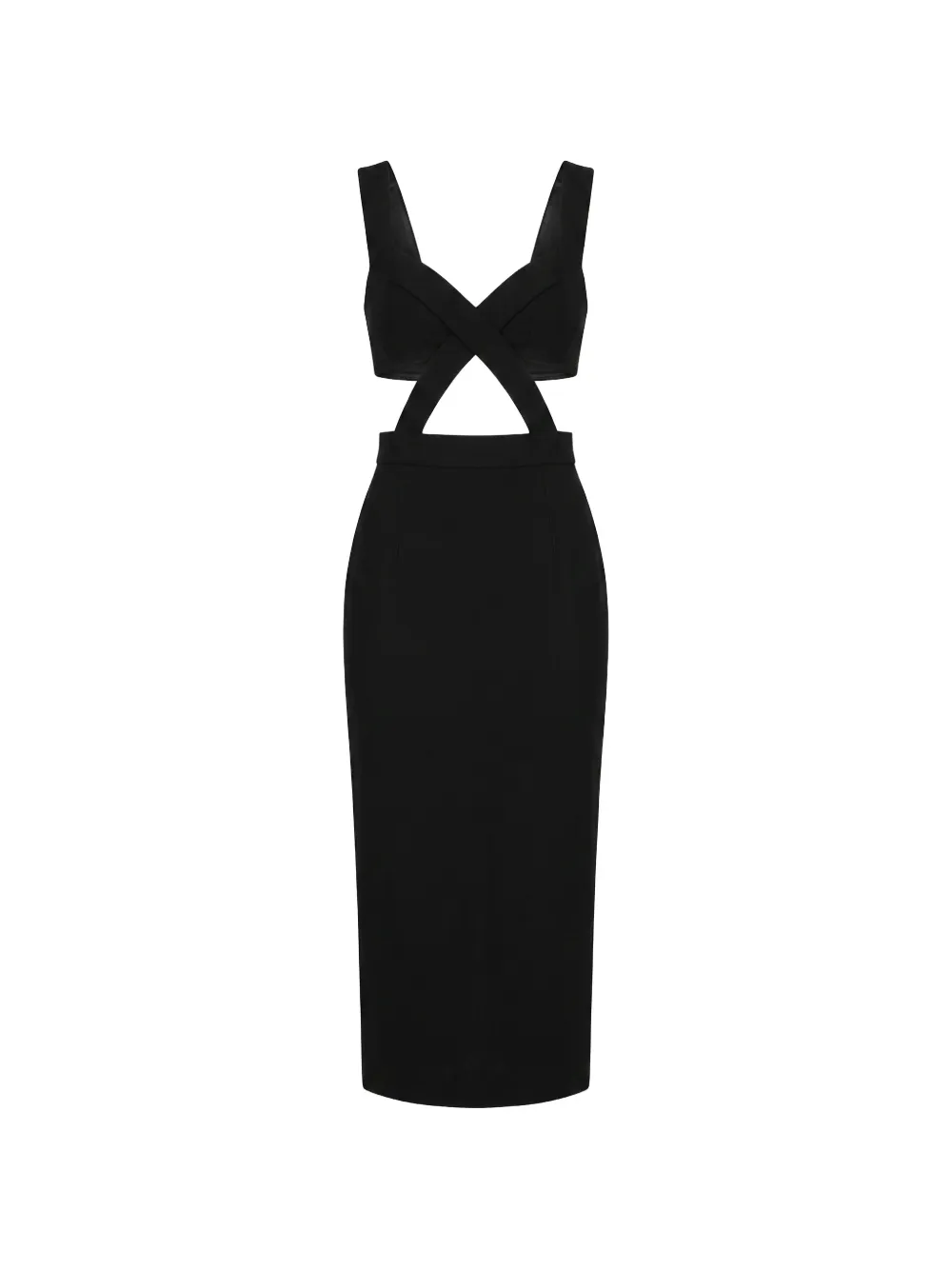 Dolce & Gabbana Abito midi con cut-out - Nero