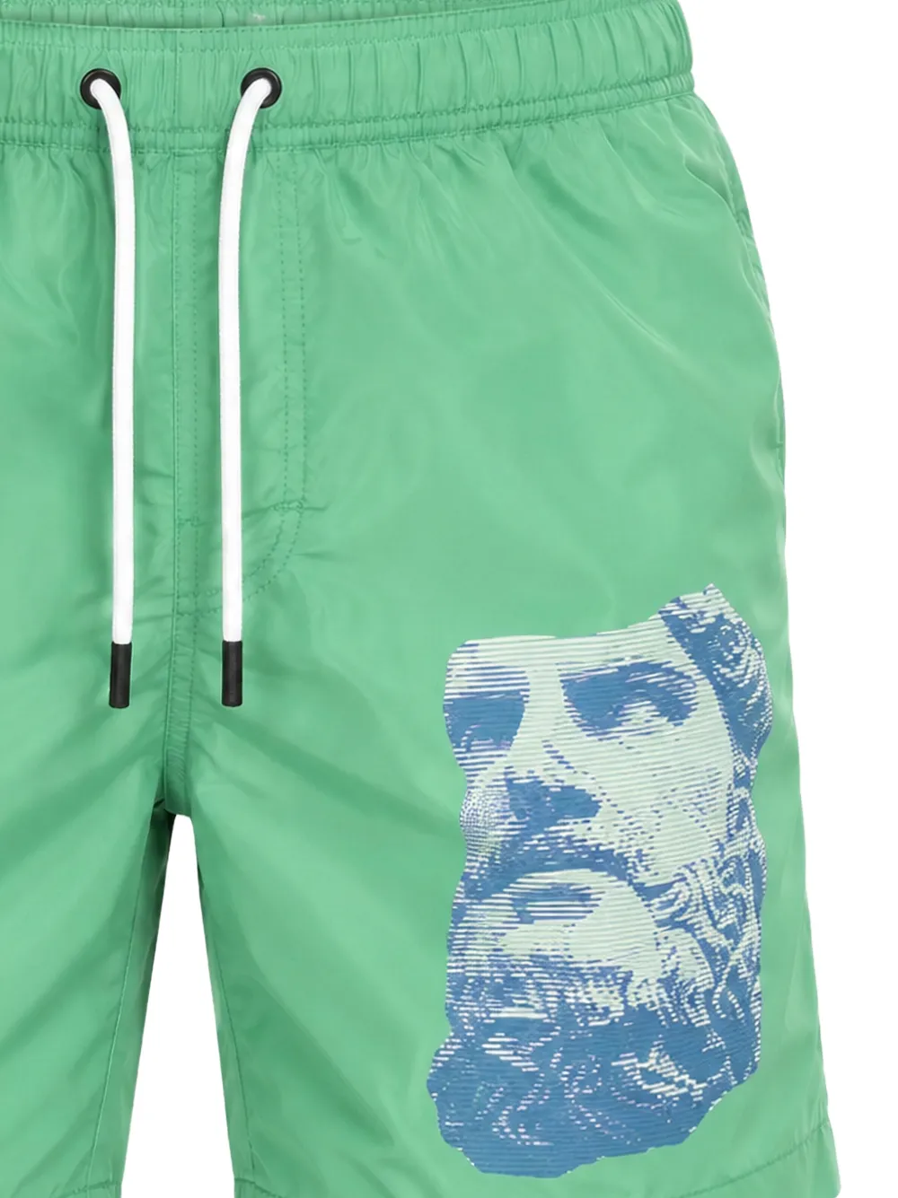 Bikkembergs Zwembroek met logoband en Greek Bust-print Groen