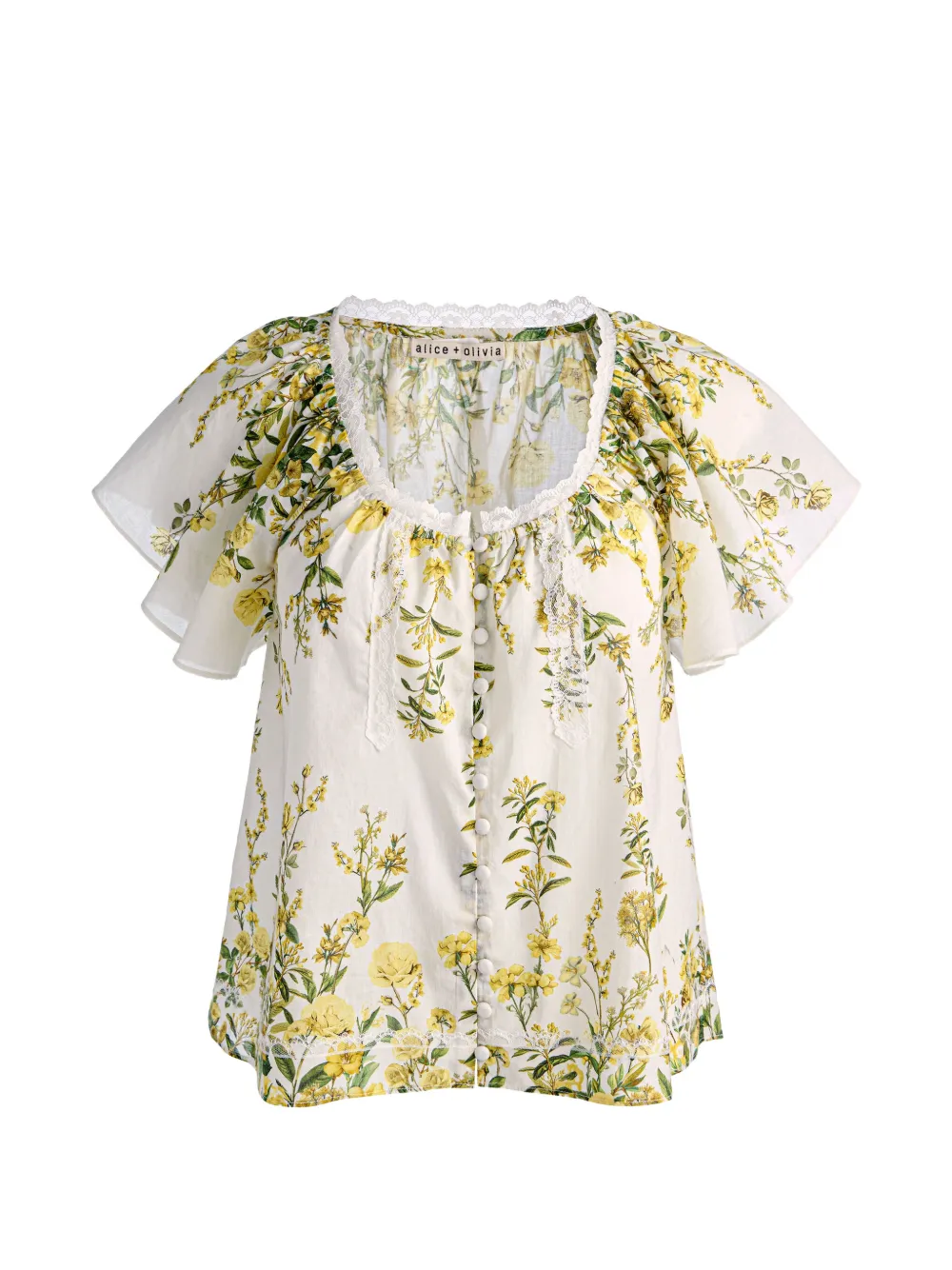 alice + olivia Top Odette a fiori - Bianco