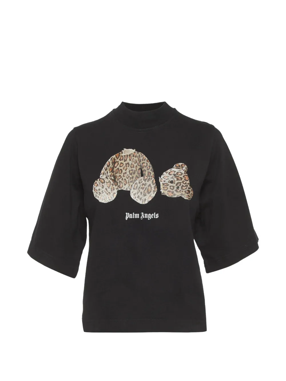 Palm Angels Teddy-print mock-neck T-shirt - Schwarz