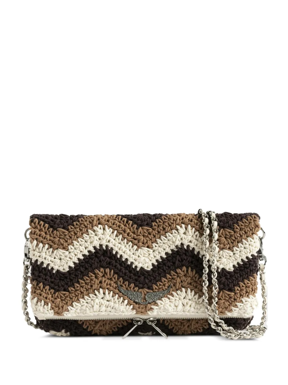 Zadig&Voltaire Clutch Rock in macramé - Bianco