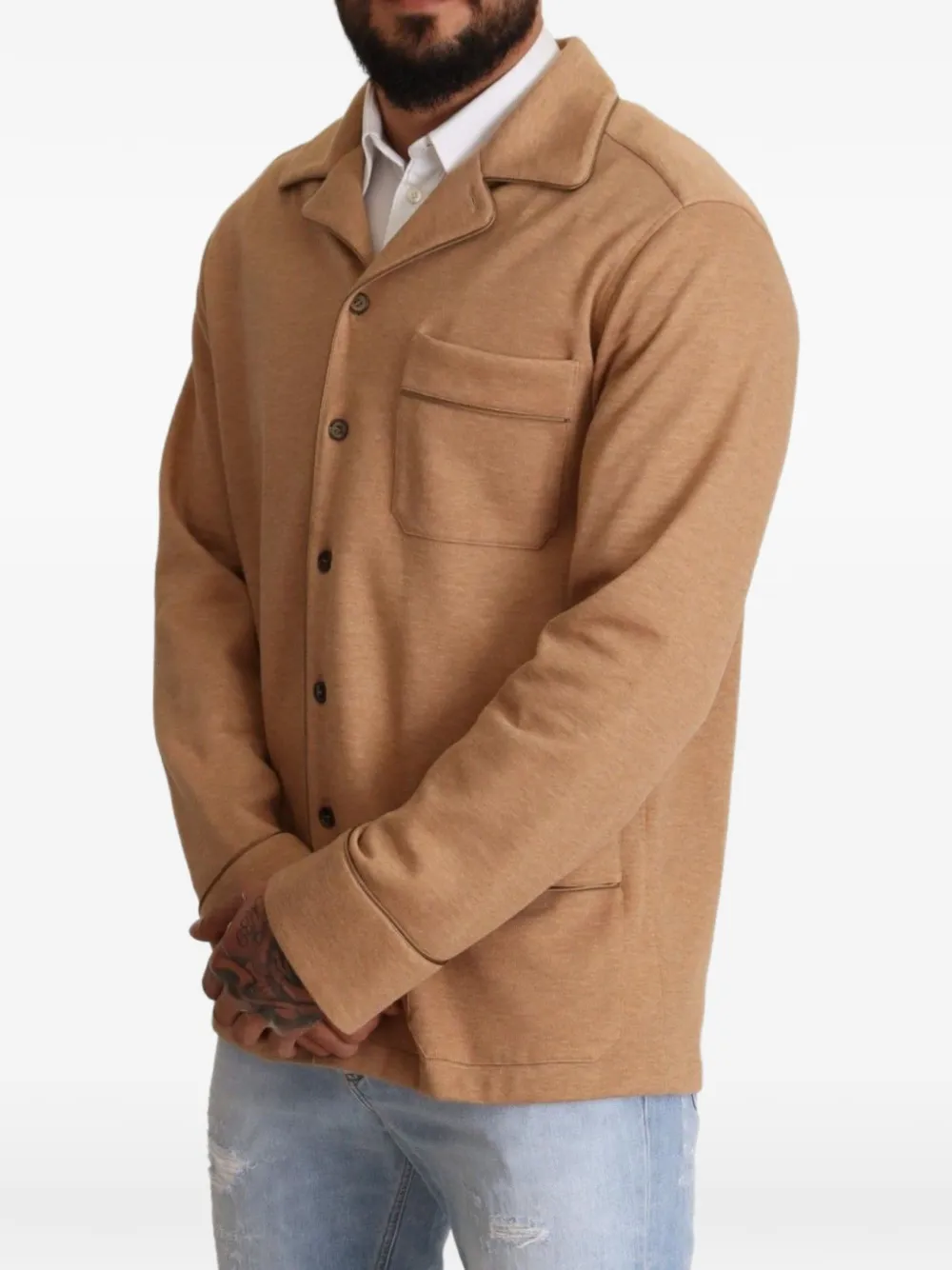 Dolce & Gabbana chest-pocket overshirt Beige