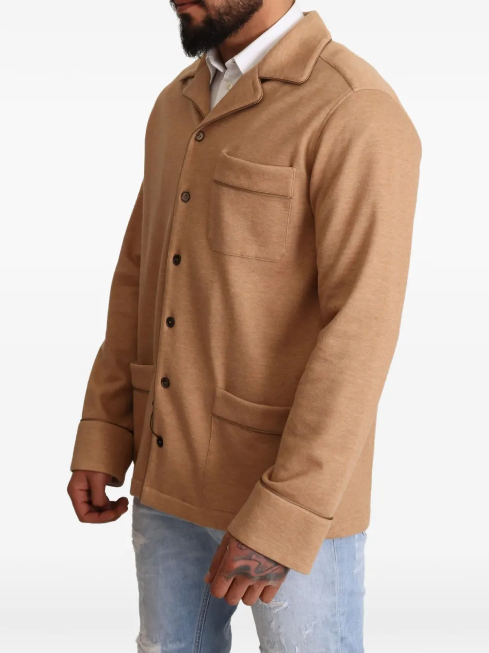 Dolce & Gabbana chest-pocket overshirt Beige