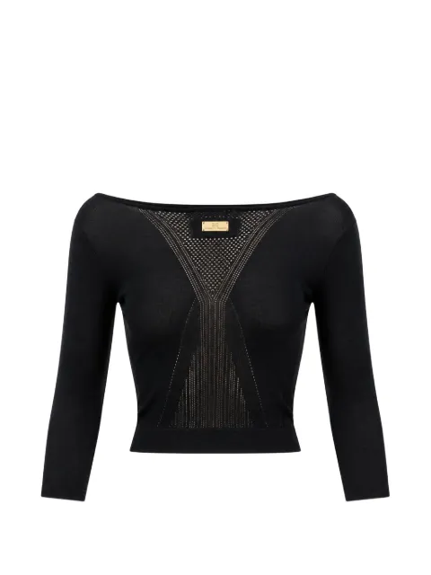 Elisabetta Franchi boat-neck cropped sweater