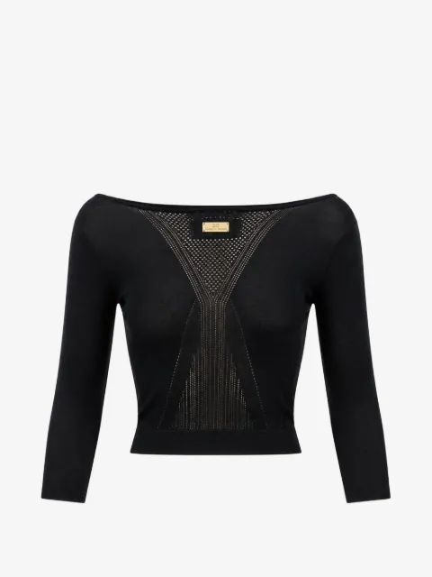 Elisabetta Franchi boat-neck cropped sweater