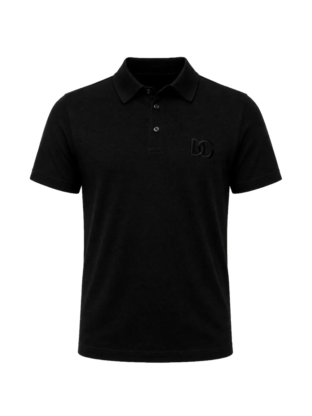 Dolce & Gabbana Piqué-Poloshirt mit DG - Schwarz