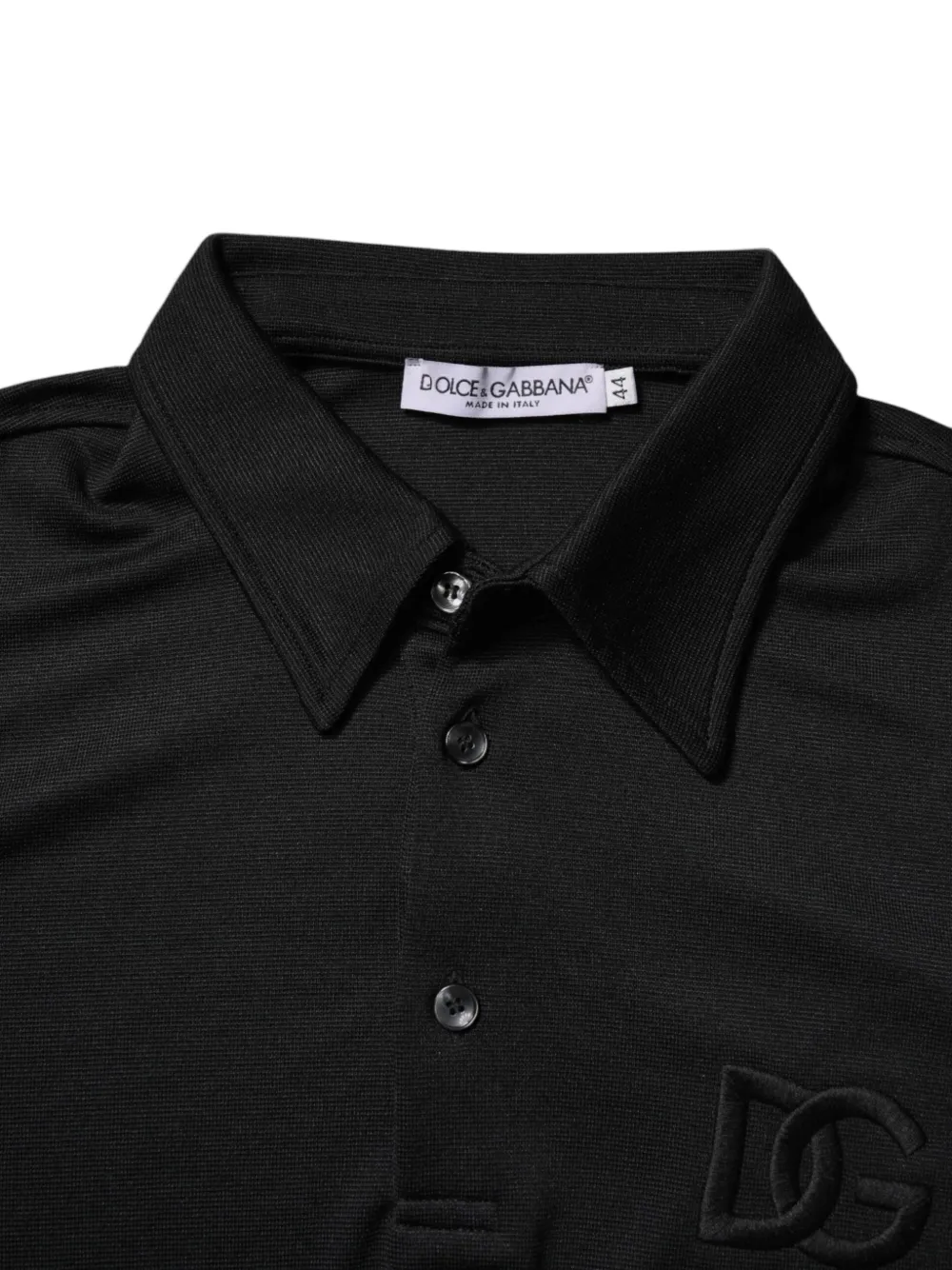 Dolce & Gabbana Piqué poloshirt met DG-logo Zwart