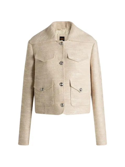 BOSS tweed-effect four-pocket jacket
