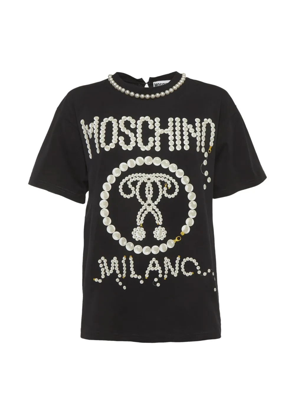 Moschino Pre-Owned pearl-print oversized T-shirt - Nero