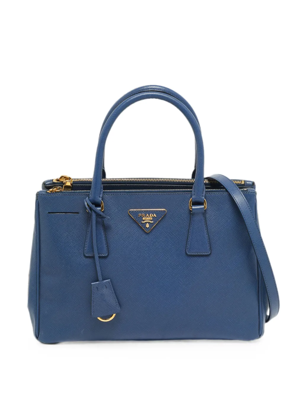 Prada Pre-Owned Borsa tote Galleria media con placca logo - Blu