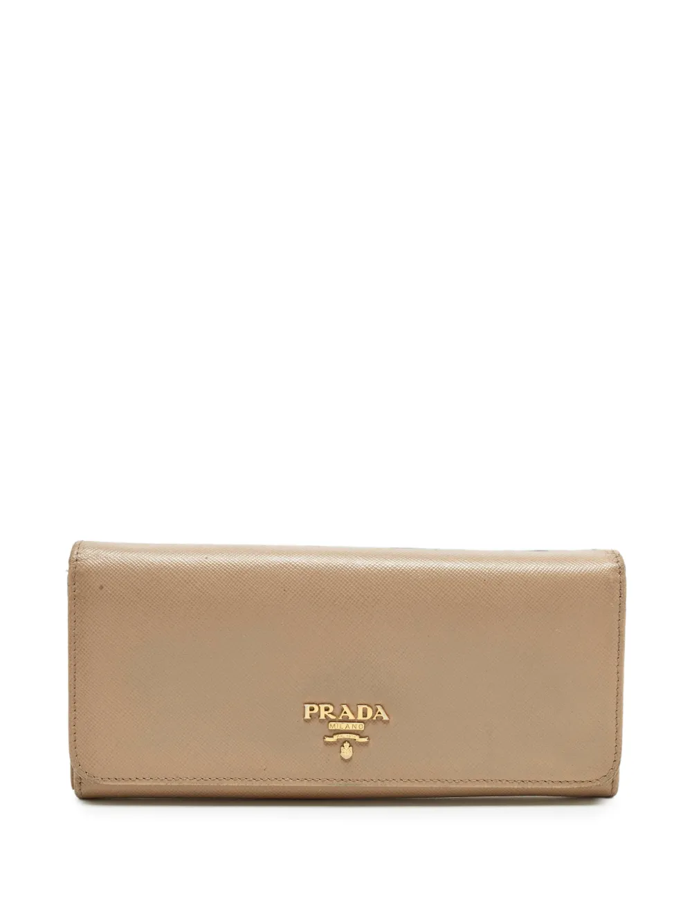 Prada Pre-Owned Saffiano-leather flap continental wallet - Toni neutri