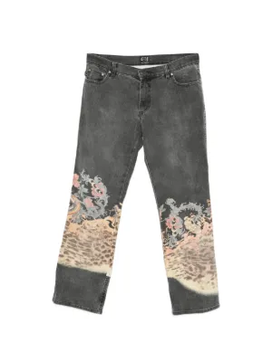 Roberto Cavalli Vintage 2000s フローラル ジーンズ | ブルー