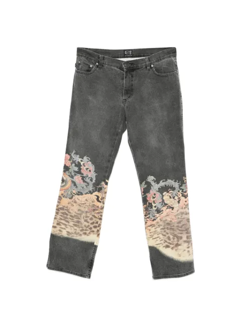 Roberto Cavalli Vintage 2000s leopard-print jeans