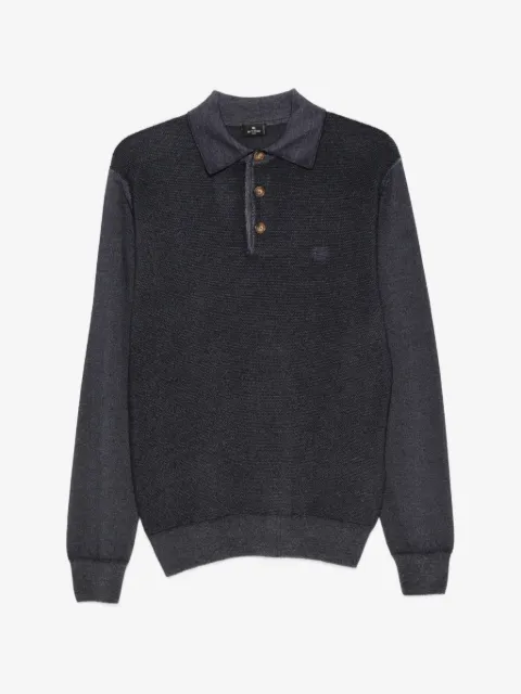 ETRO playera tipo polo manga larga