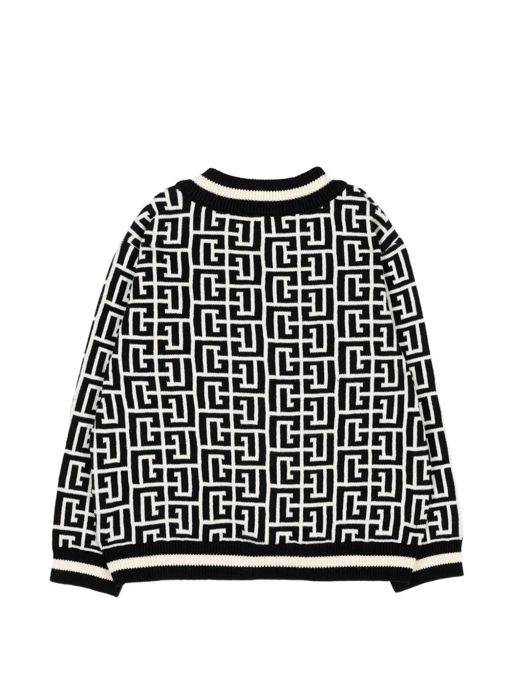 Balmain Kids Button-up vest met logo-patroon Zwart
