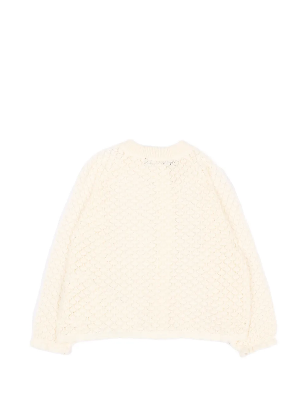 Balmain Kids Pointelle gebreid vest met knopen Beige