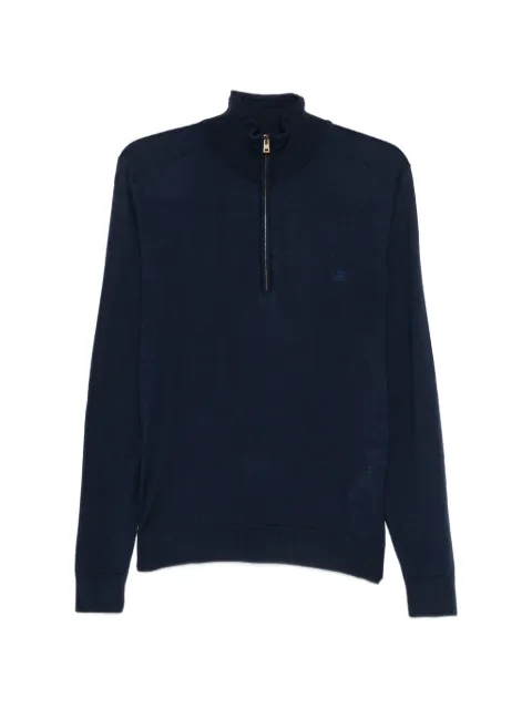 ETRO quarter-zip embroidered-logo sweater