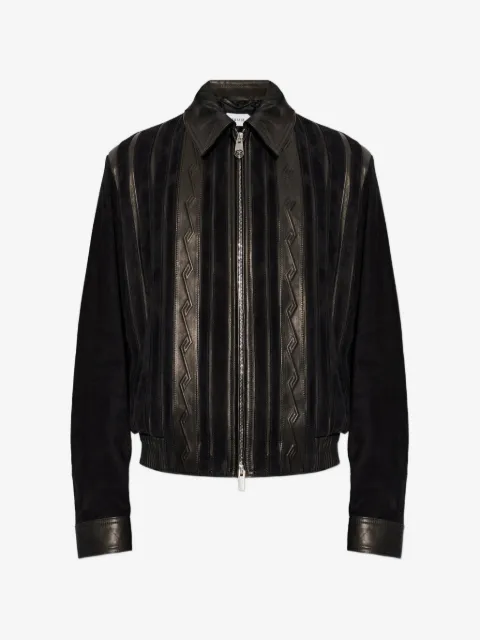 Versace chamarra con motivo Greca en relieve