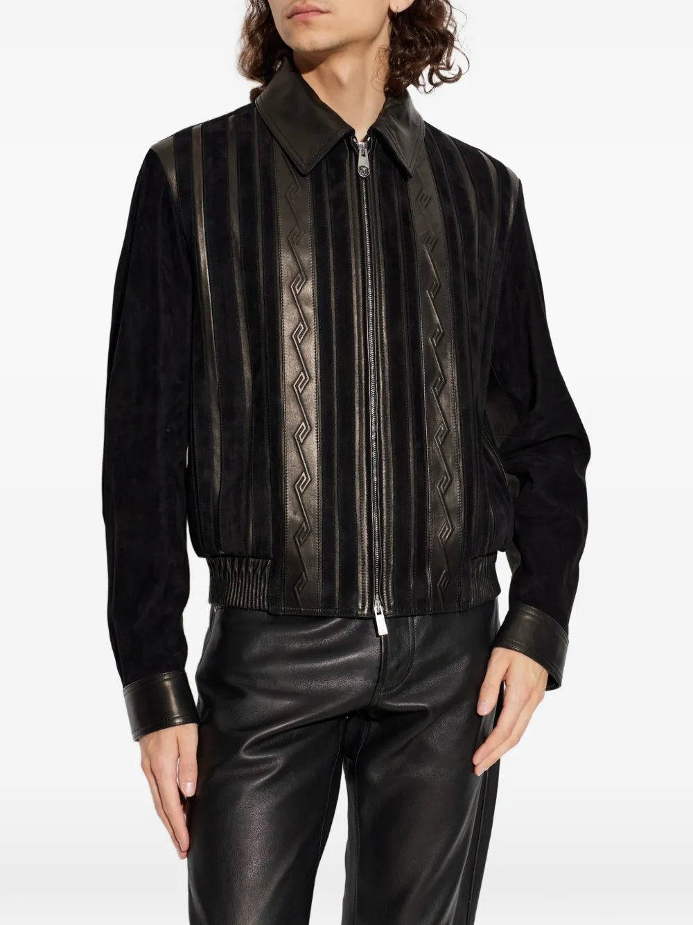 Versace Jack met Greca-reliëf en vlakken Zwart