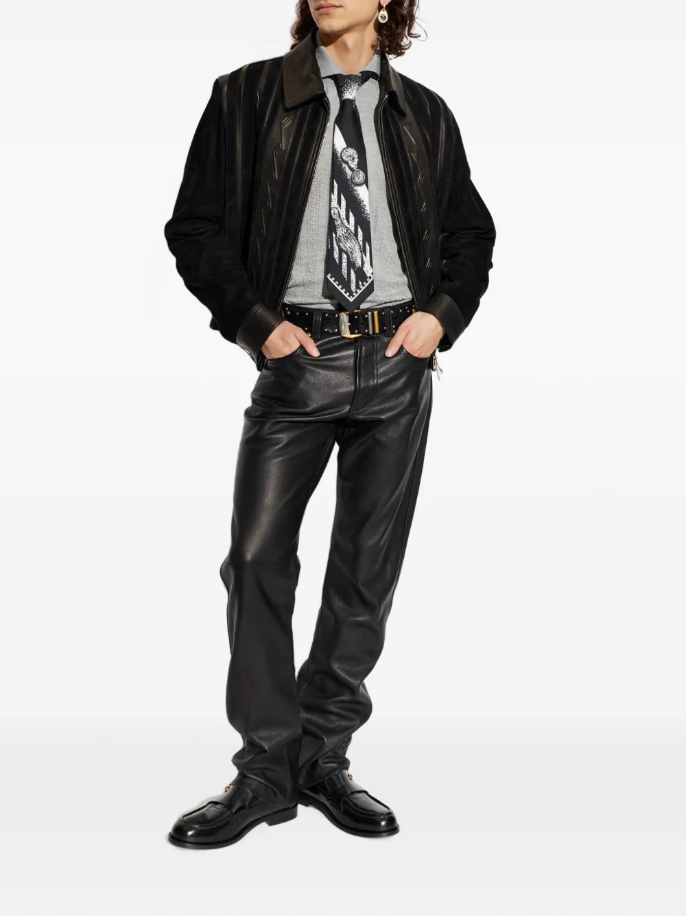 Versace Jack met Greca-reliëf en vlakken Zwart