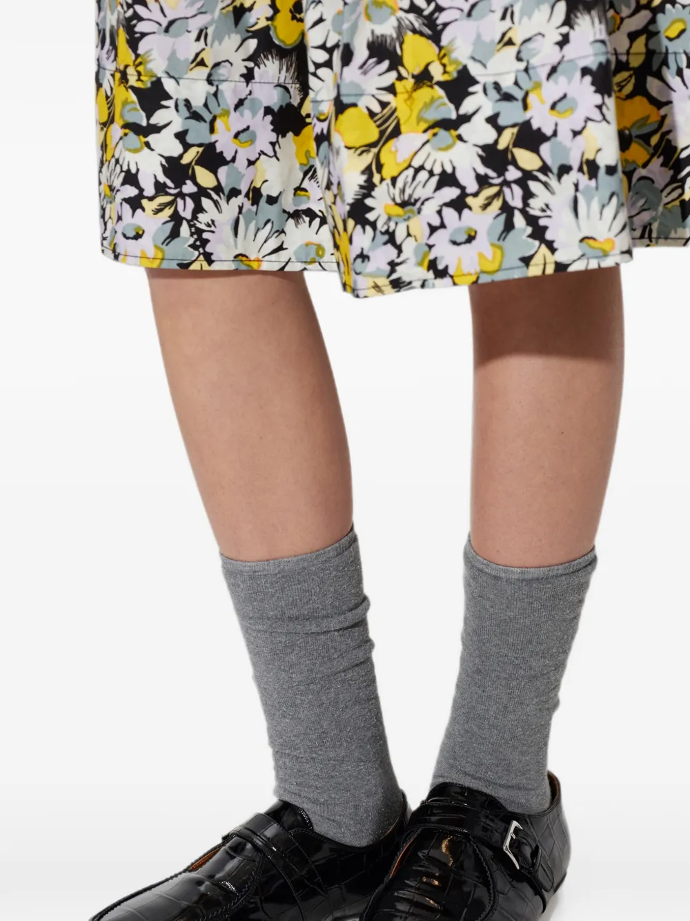 Marni Andy croc-effect buckled ballet flats Zwart