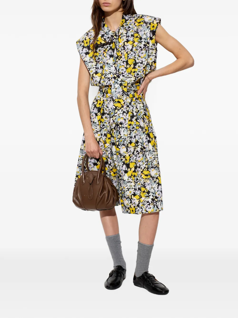 Marni Andy croc-effect buckled ballet flats Zwart