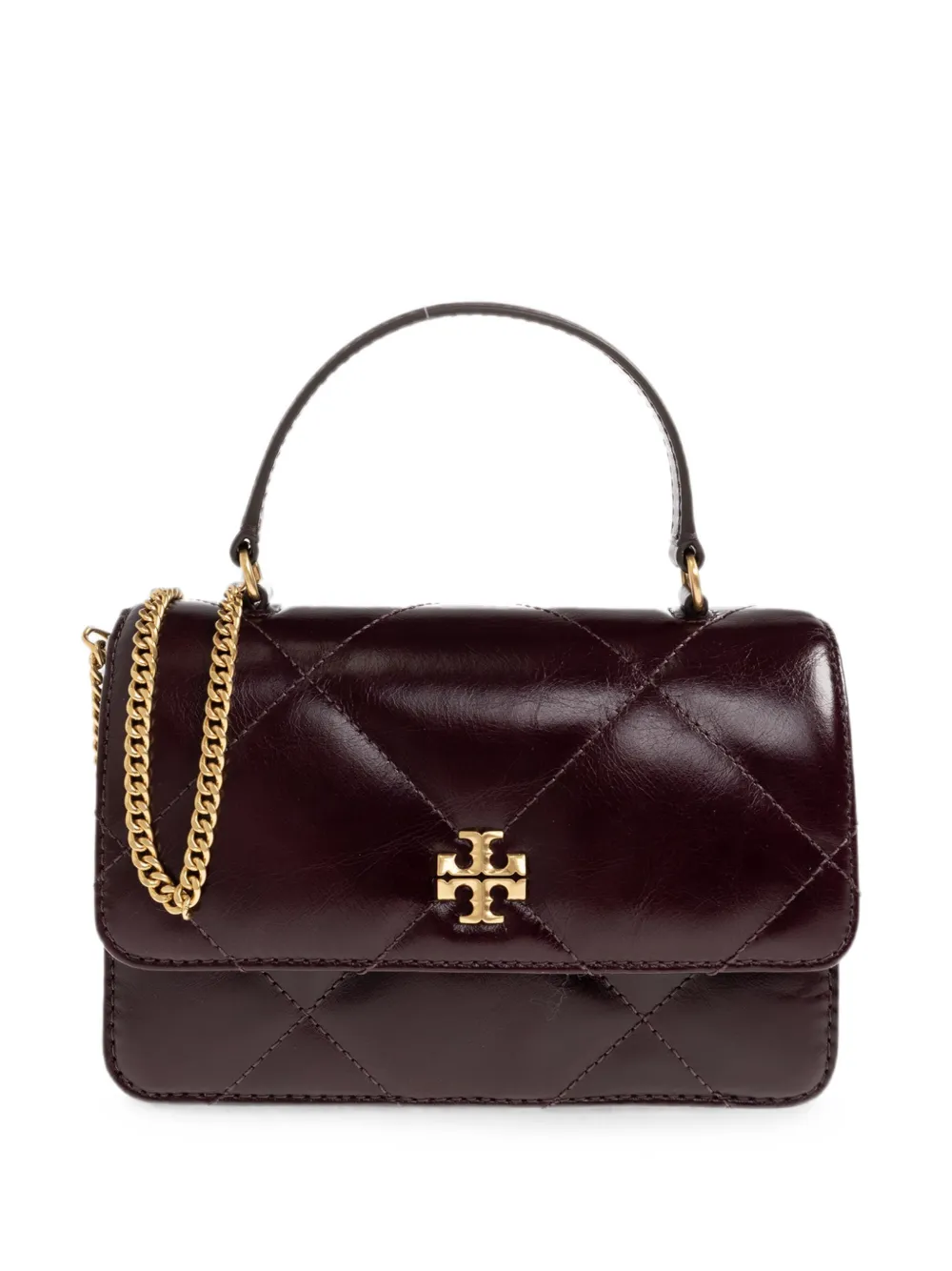 Tory Burch mini Kira diamond quilt distressed crossbody bag - Rosso