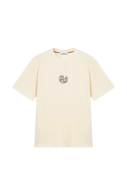 Stone Island playera con cuello redondo y logo estampado