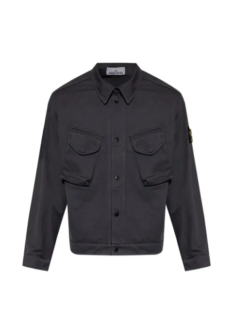 Stone Island logo-patch button-up jacket