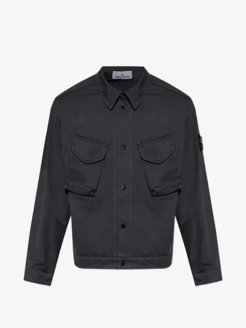Stone Island logo-patch button-up jacket