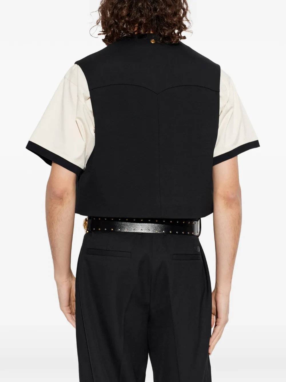 Versace Wollen gilet met applicatie Zwart