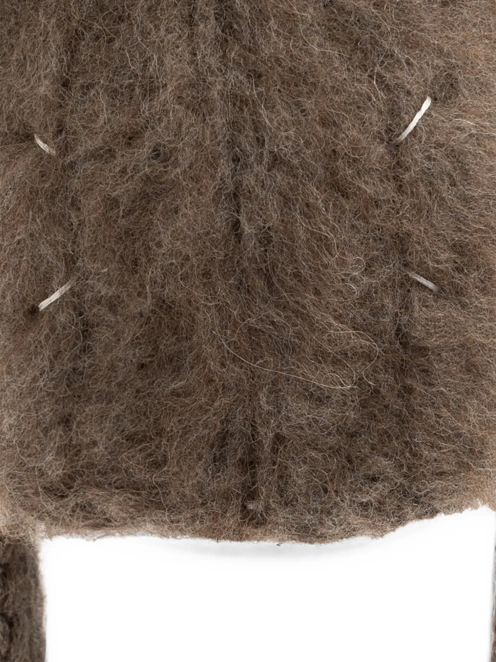 Maison Margiela Ribgebreide muts met oorkleppen Bruin