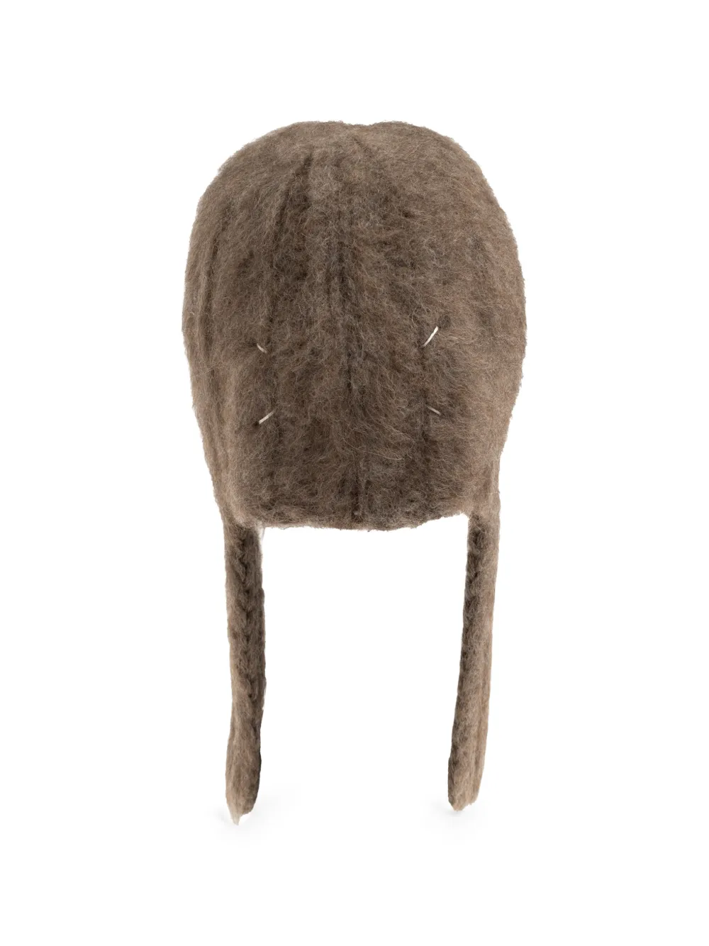 Maison Margiela Ribgebreide muts met oorkleppen Bruin