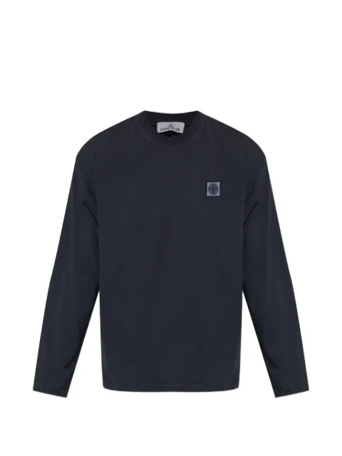Stone Island 로고 패치 긴소매 티셔츠