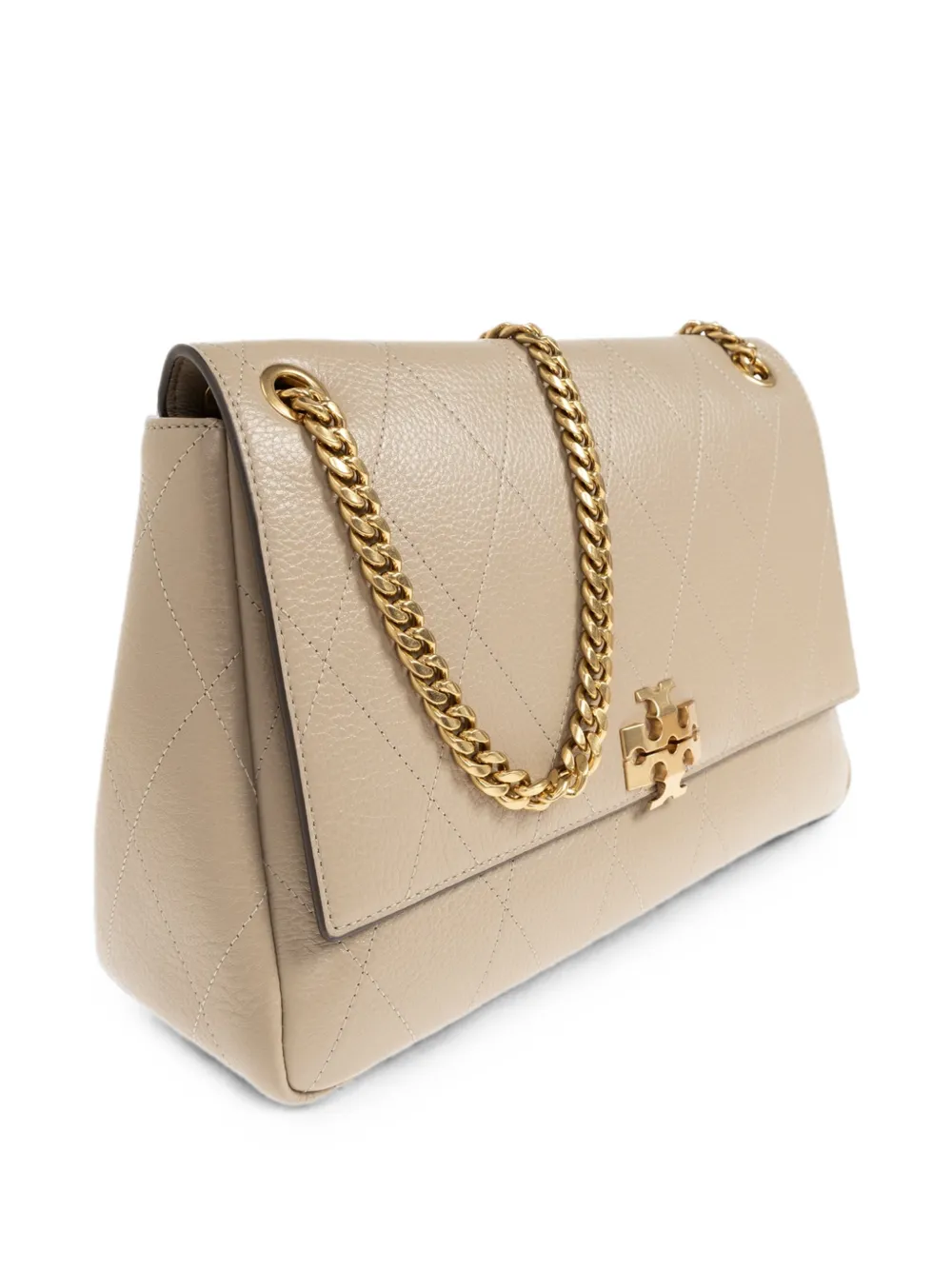 Tory Burch Charlie gewatteerde schoudertas Beige