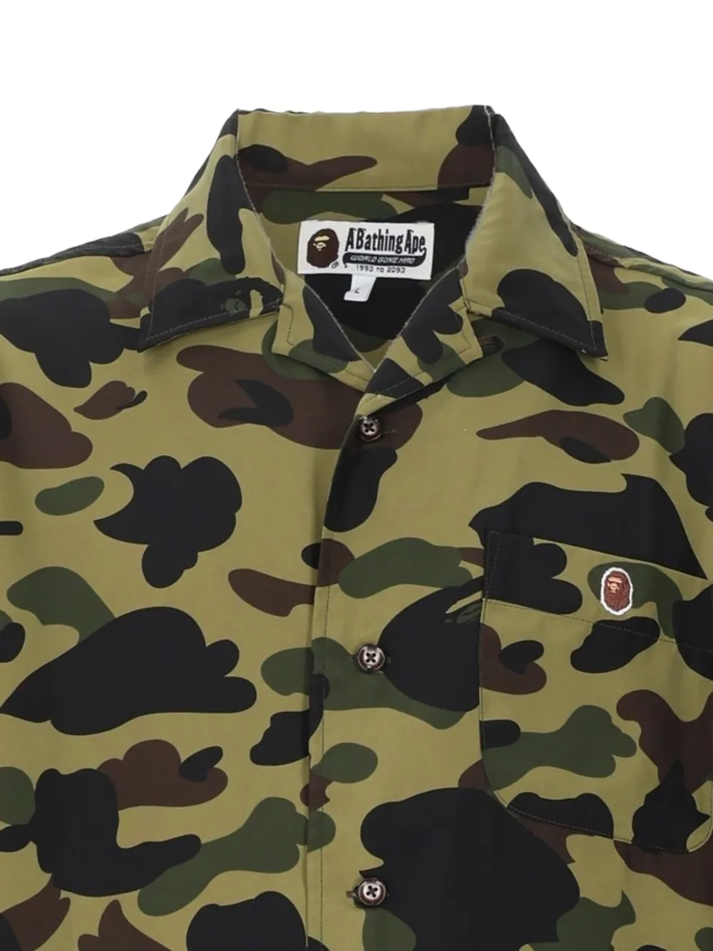 A BATHING APE Overhemd met ABC Camo-print en korte mouwen Groen