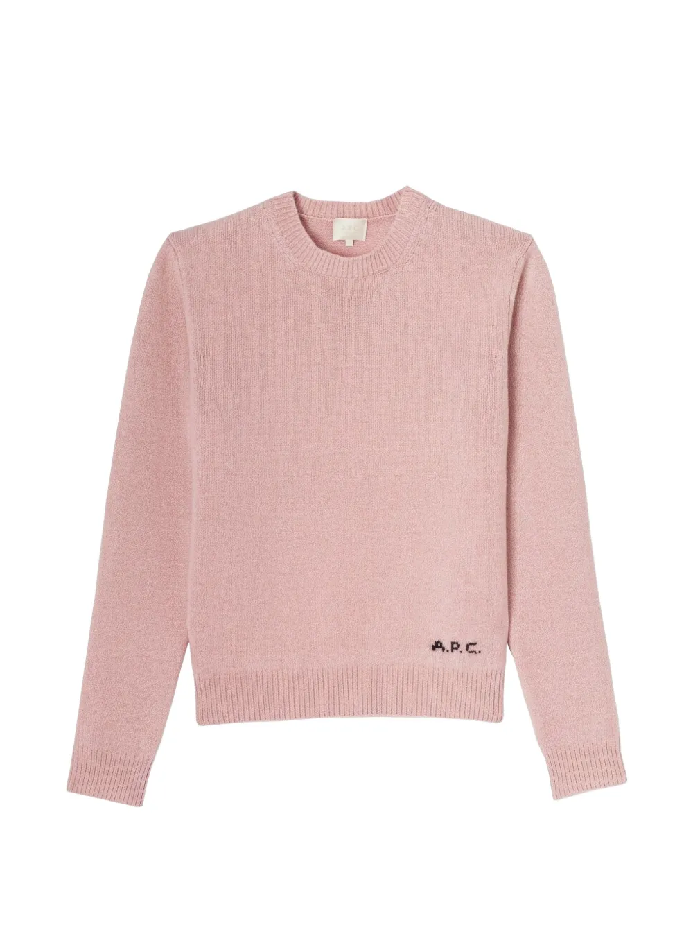 A.P.C. Gerippter Pullover mit Logo-Stickerei - Rosa