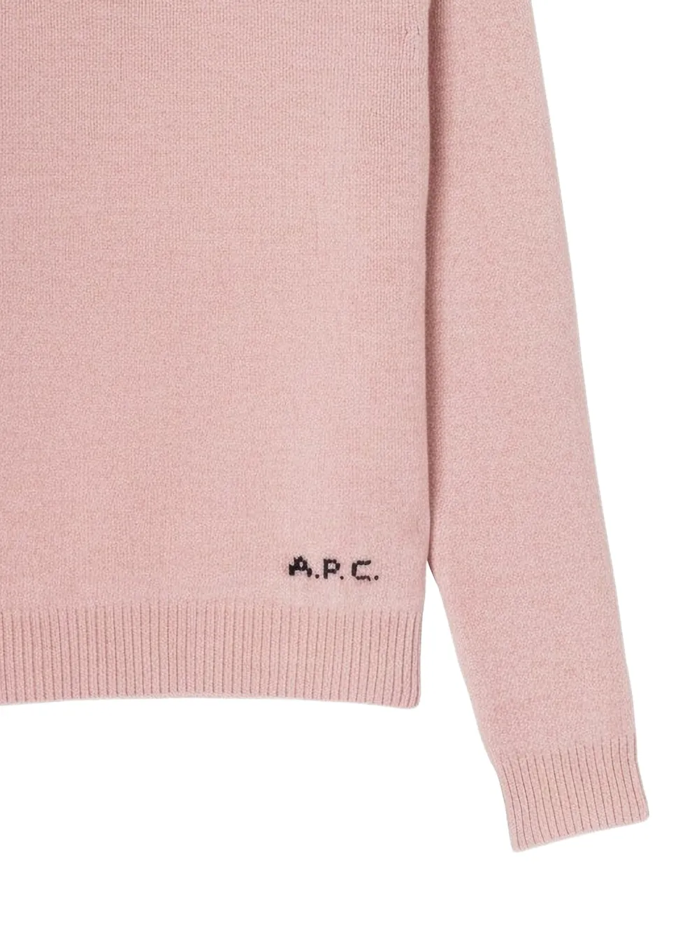 A.P.C. Anna trui met geborduurd logo en geribbelde afwerking Roze