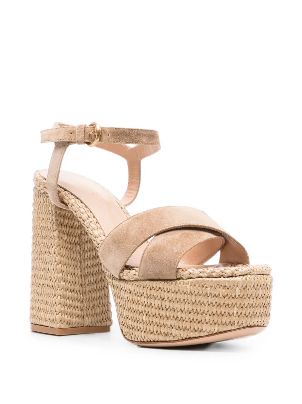 Gianvito Rossi suede crossover-strap sandals Beige