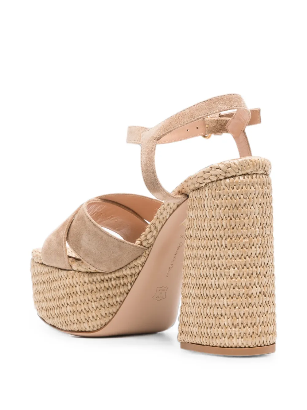 Gianvito Rossi suede crossover-strap sandals Beige