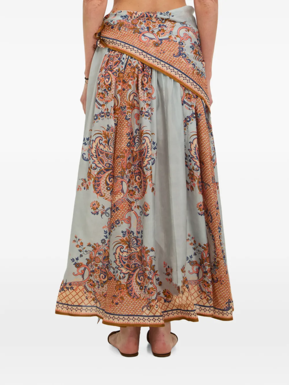 ZIMMERMANN Aster midi-rok met sjaal Blauw